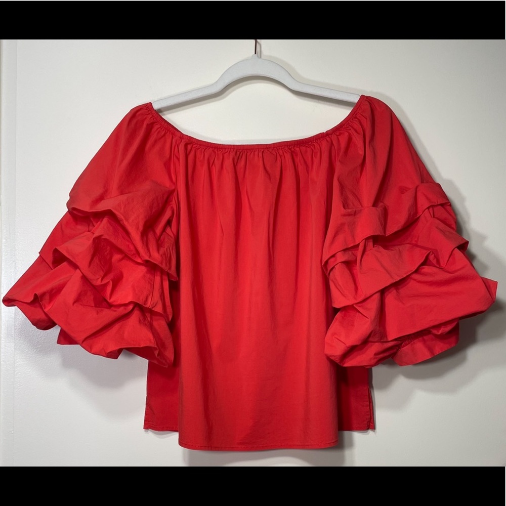Zara Woman Red cotton blouse - Picture 2 of 3